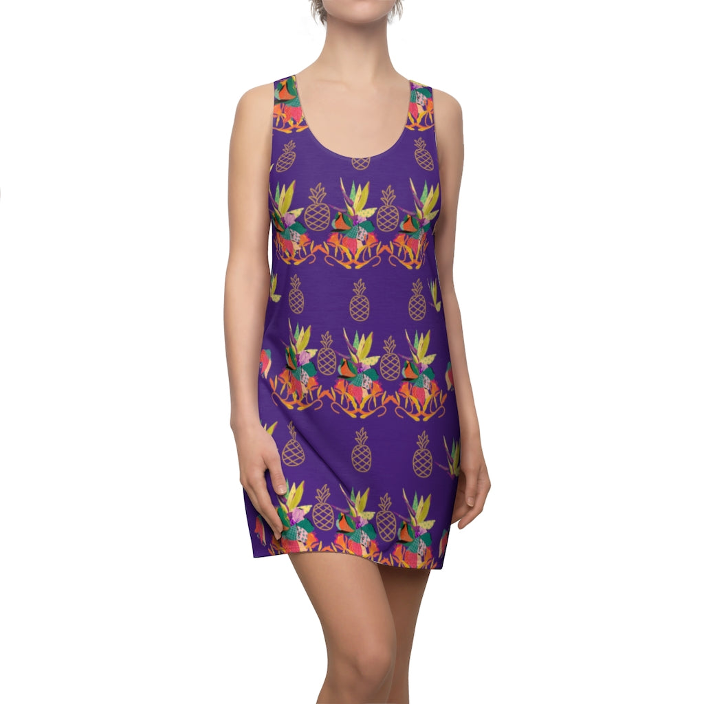 Tropical Pineapple Women's Racerback Dress - Purple