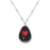 Hearts Within Oval Necklace Valentine Jewelry