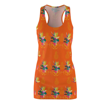 Tropical Pineapple Women's Racerback Dress - Orange