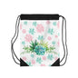 Pink and Green Succulents Drawstring Bag