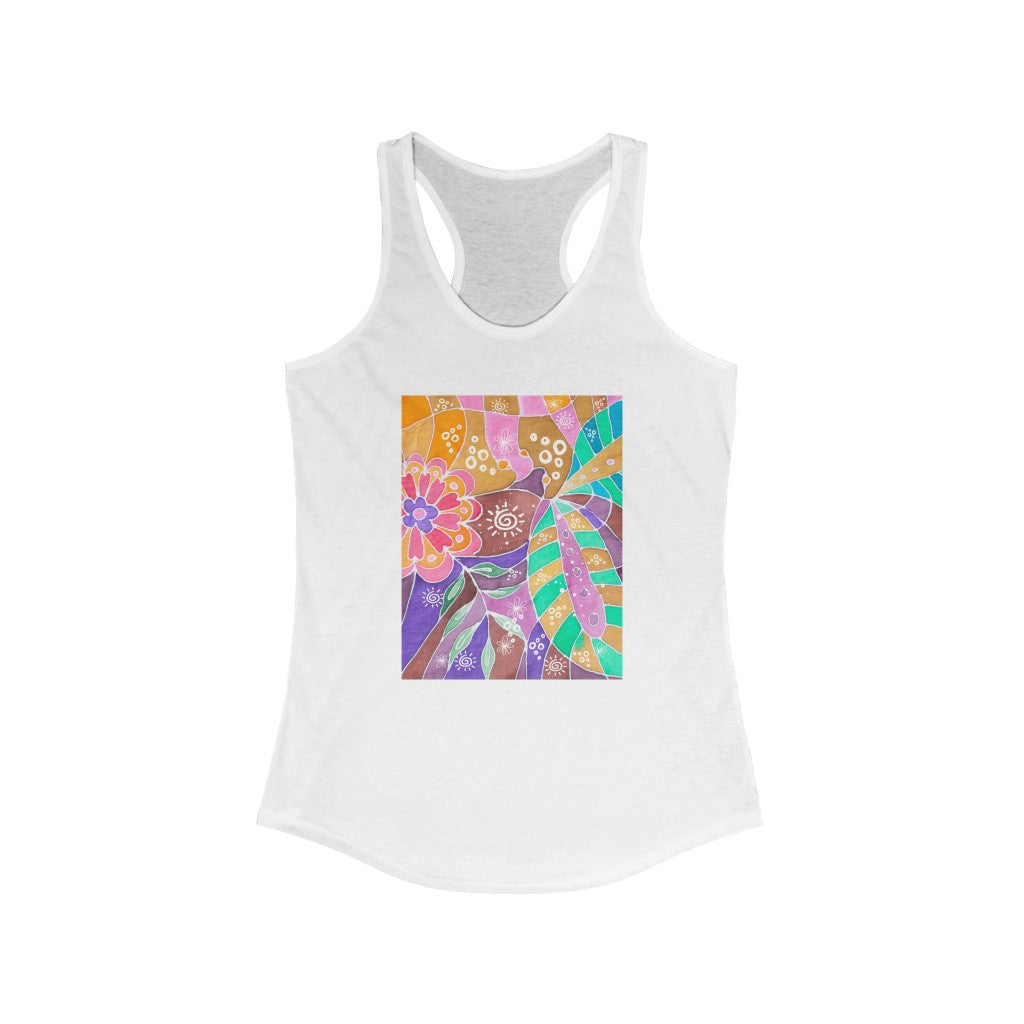 Multicolor Abstract Women's Ideal Racerback Tank