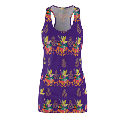 Tropical Pineapple Women's Racerback Dress - Purple