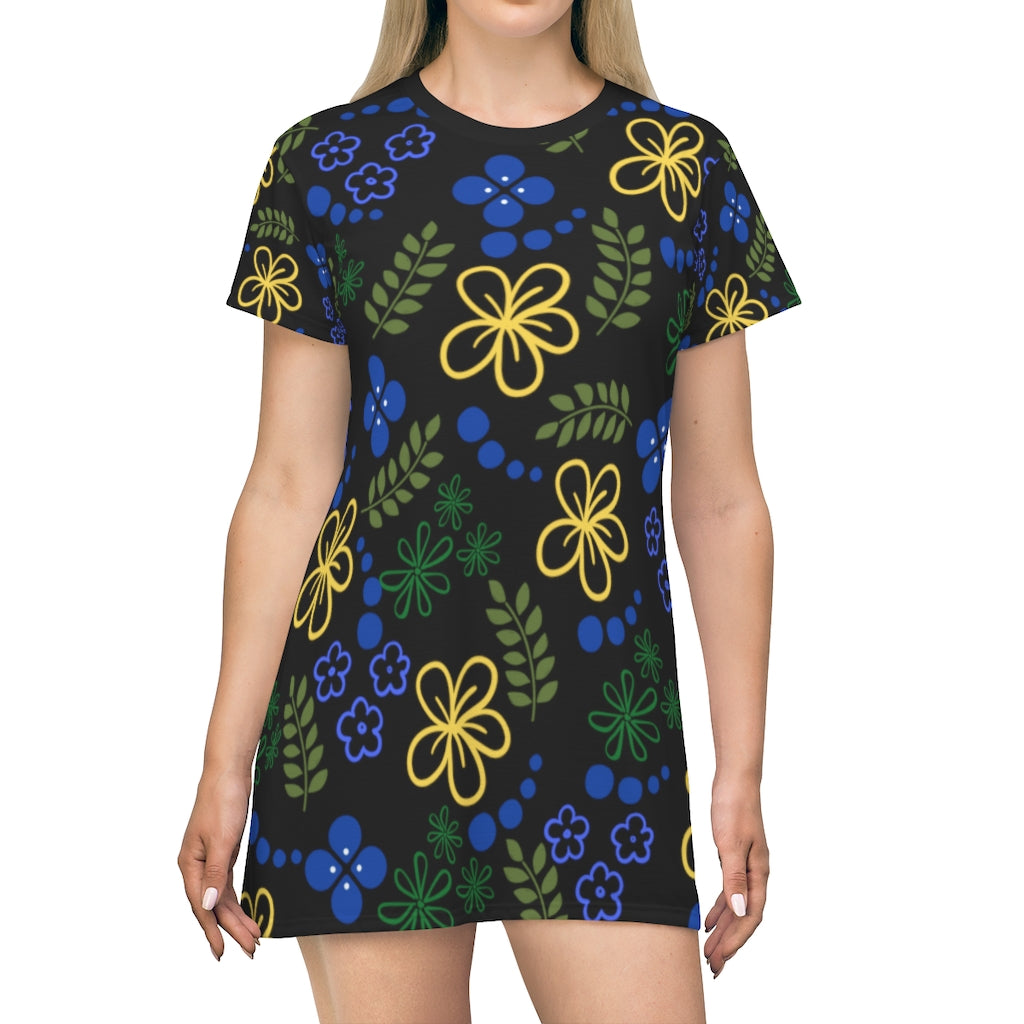 Spring T-Shirt Dress - Black