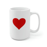 One Heart One Love Valentine Red Heart Mug 15oz White