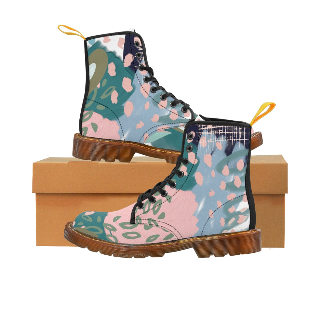 Abstract in Pink and Green Women's Boots