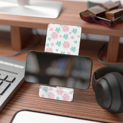 Pink and Green Succulents Mobile Phone Stand