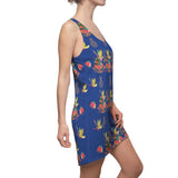 Tropical Pineapple Women's Racerback Dress - Dark Blue