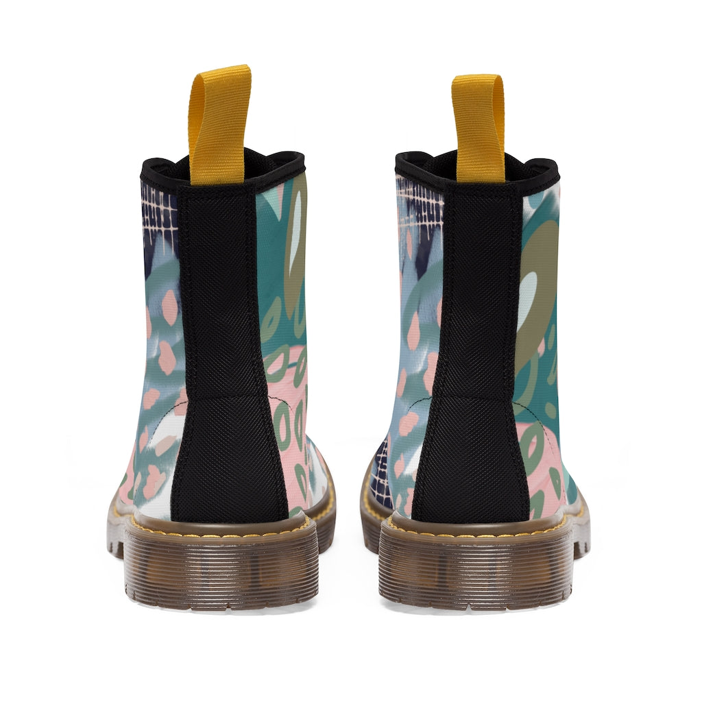 Abstract in Pink and Green Women's Boots