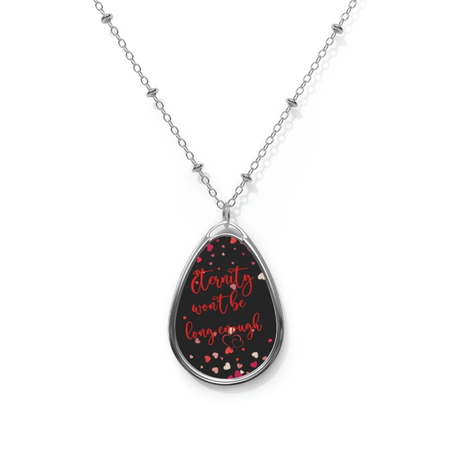 Eternity Won't Be Long Enough Oval Necklace Valentine Jewelry - Red