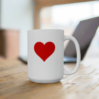 One Heart One Love Valentine Red Heart Mug 15oz White