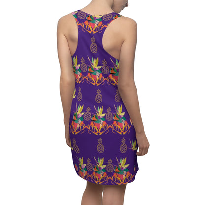 Tropical Pineapple Women's Racerback Dress - Purple