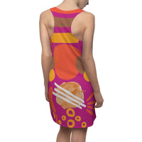 Earth Tones Abstract Women's Racerback Dress - Dark Pink