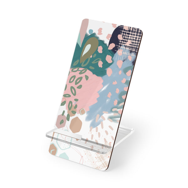 Abstract in Pink and Green Mobile Phone Stand