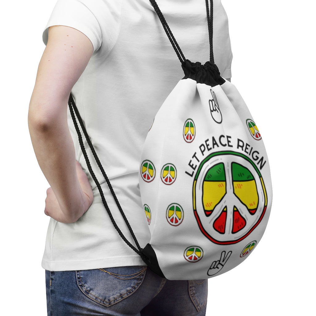 Let Peace Reign Drawstring Bag #1