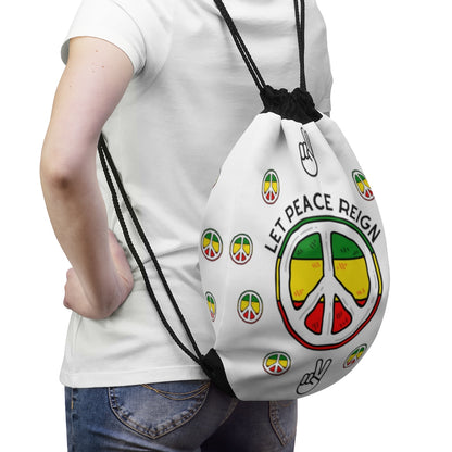 Let Peace Reign Drawstring Bag #1