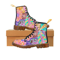 Multicolor Abstract Women's Boots