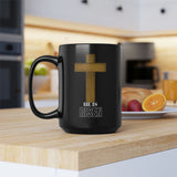 Easter Mug for Gift for Palm Sunday Cross - 15 oz Black