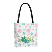 Pink and Green Succulents Tote Bag