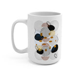 Circles Bars, and Rocks 15 oz Mug - White