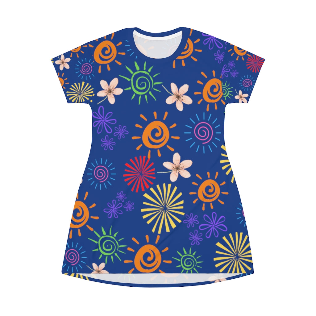Confetti T-Shirt Dress -Dark Blue