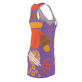 Earth Tones Abstract Women's Racerback Dress - Light Purple