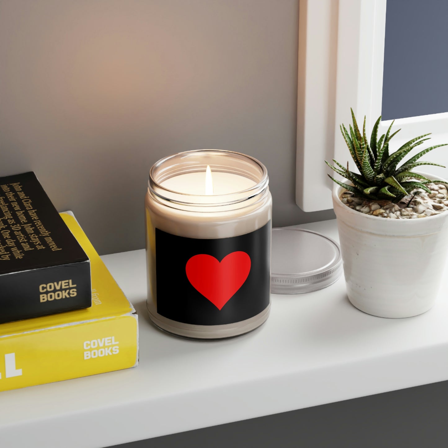 One Heart, One Love Scented Candle, 9oz - Black