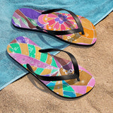 Multicolored Abstract Unisex Flip-Flops