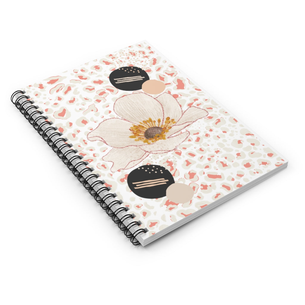 Peach Flower Abstract Spiral Notebook