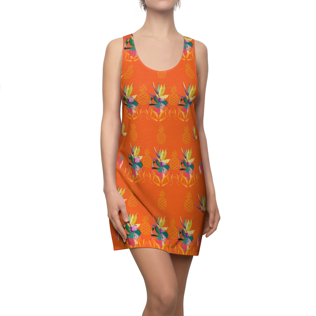 Tropical Pineapple Women's Racerback Dress - Orange