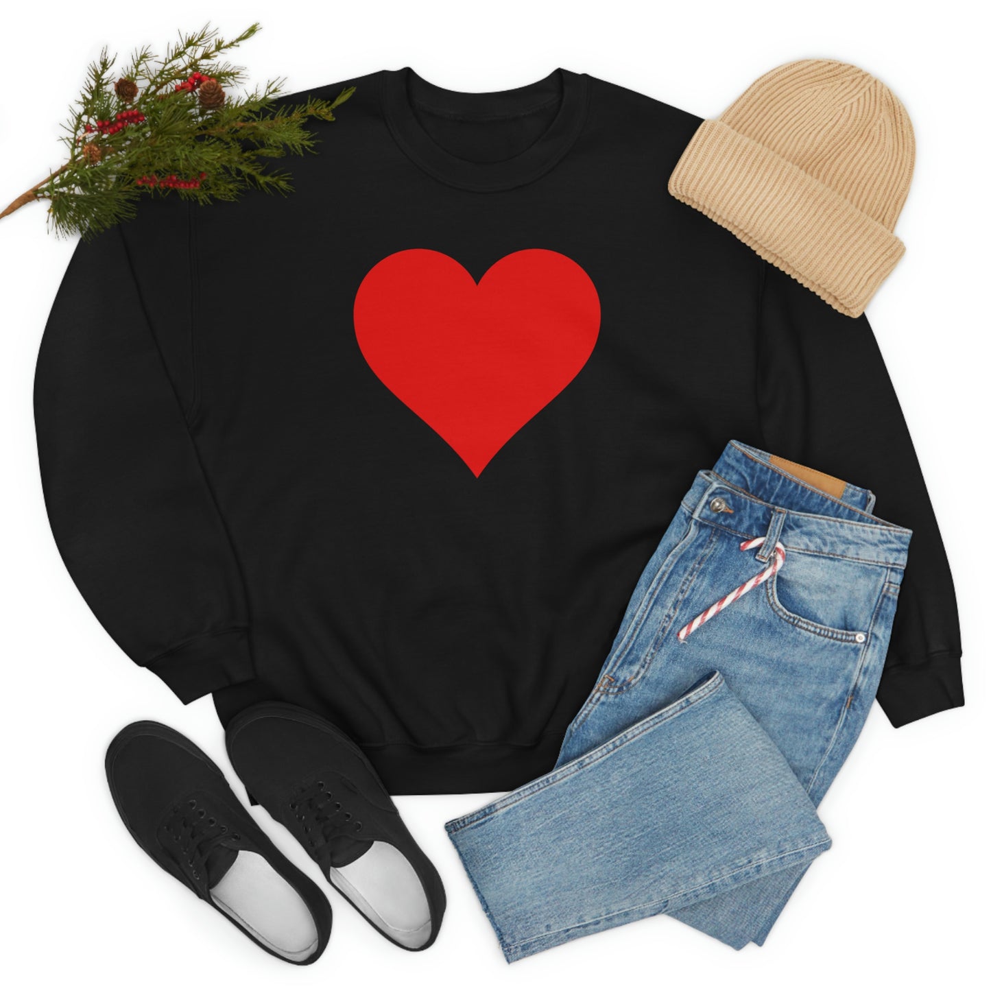One Heart One Love Valentine Red Heart Sweatshirt
