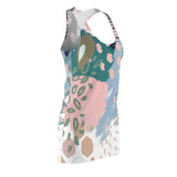 Abstract in Pink and Green Racerback Dress