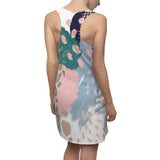 Abstract in Pink and Green Racerback Dress