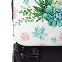 Pink and Green Succulents Unisex Shoulder Backpack