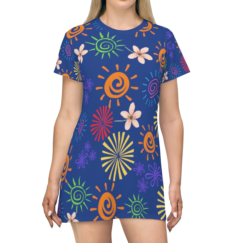 Confetti T-Shirt Dress -Dark Blue