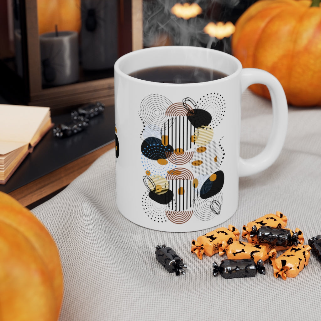 Circles, Bars, and Rocks 11oz Mug - White
