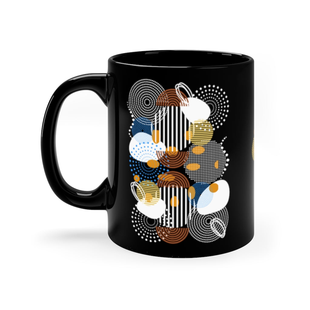 Circles, Bars and Mugs 11oz Mug - Black