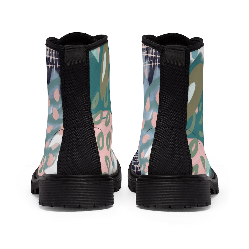 Abstract in Pink and Green Women's Boots