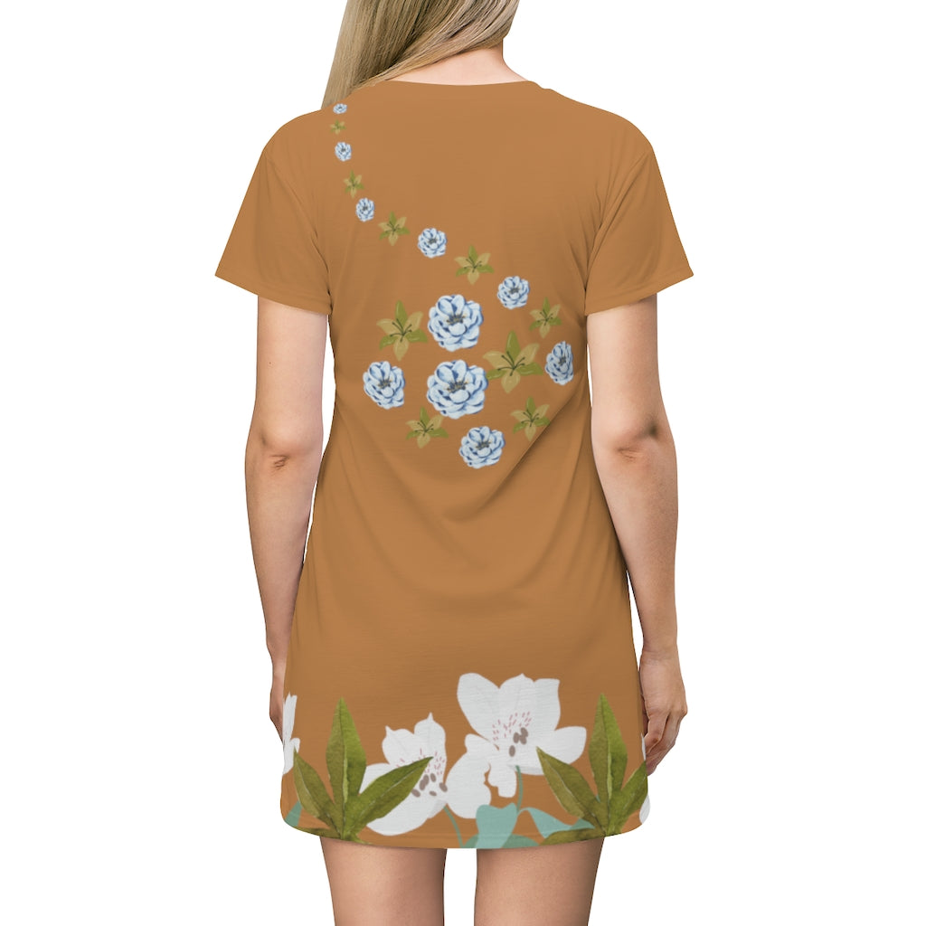 Summer Breeze T-Shirt Dress - Light Brown