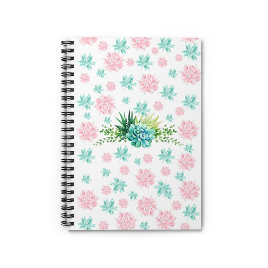 Pink and Green Succulents Spiral Notebook