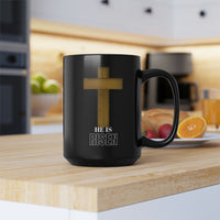 Easter Mug for Gift for Palm Sunday Cross - 15 oz Black