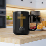 Easter Mug for Gift for Palm Sunday Cross - 15 oz Black