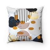 Circles, Bars, and Rocks Square Pillow