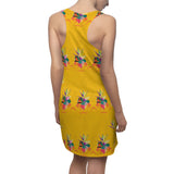 Tropical Pineapple Women's Racerback Dress -Yellow