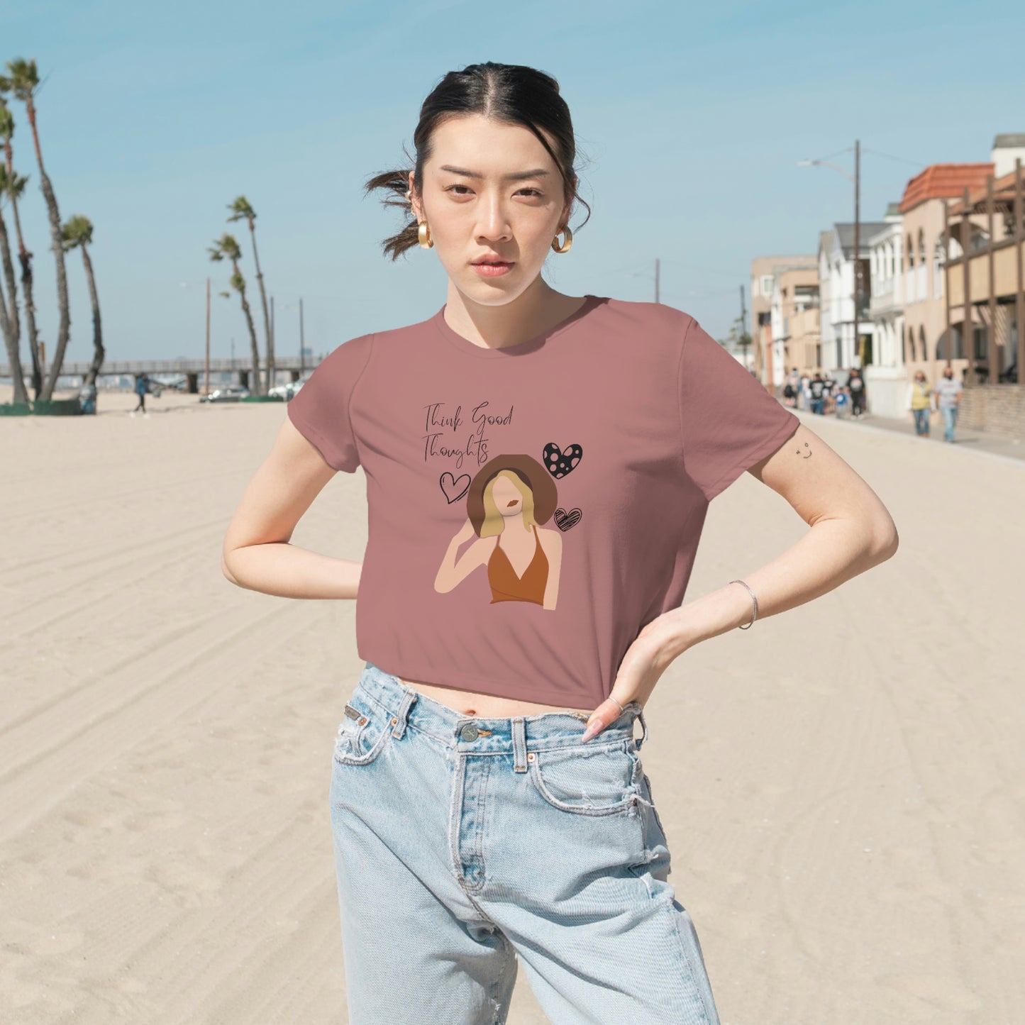 Think Good Thoughts Cropped Tee