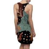 Boho Abstract Racerback Dress for Women for Spring Summer AOP Dress for Ladies Bohemian Style Summer Dress