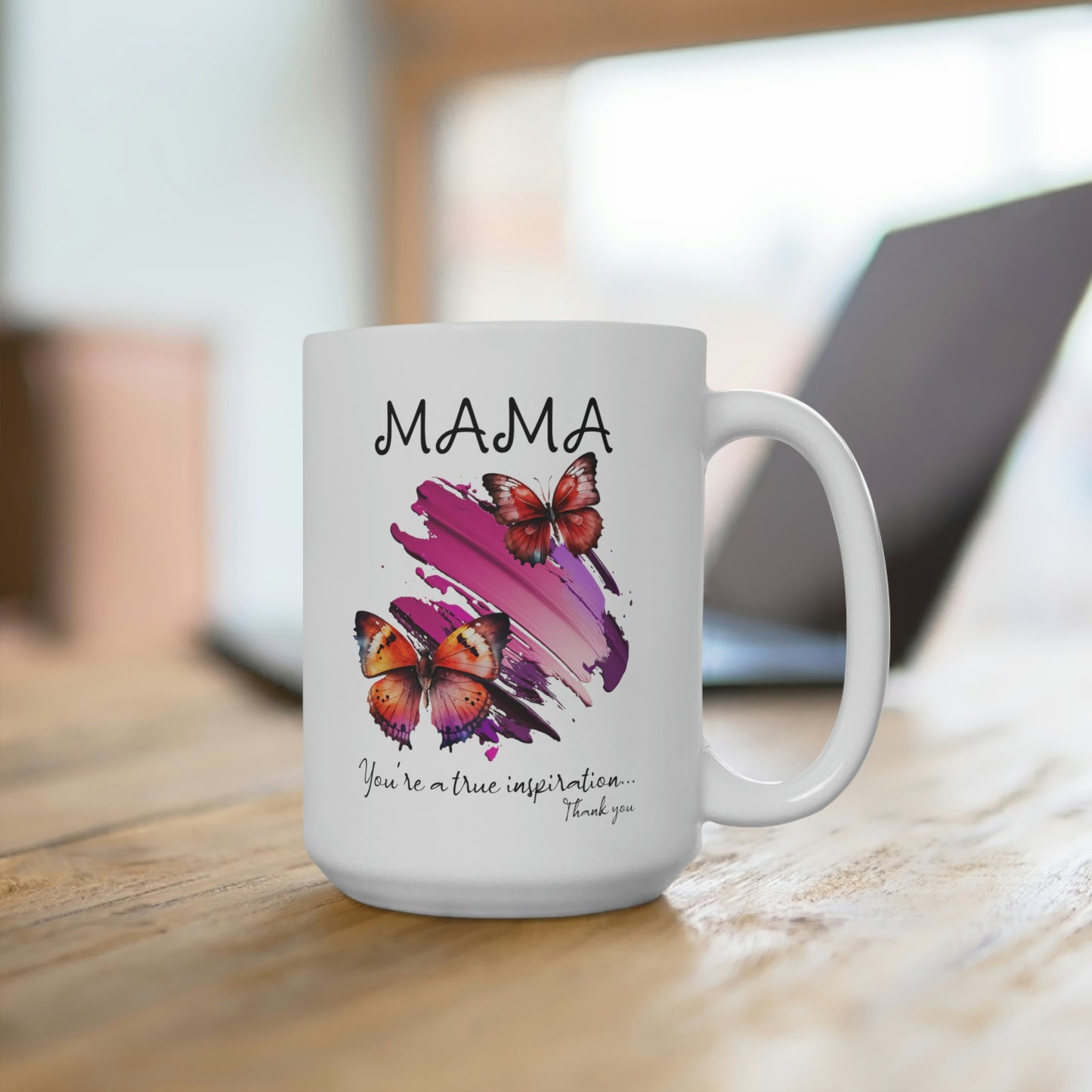 Mothers Day Mug for Gift for Mama Cup with Butterflies Gift for Mom Inspirational Love