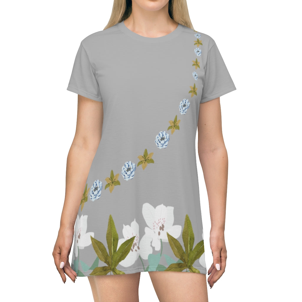 Summer Breeze T-Shirt Dress - Silver