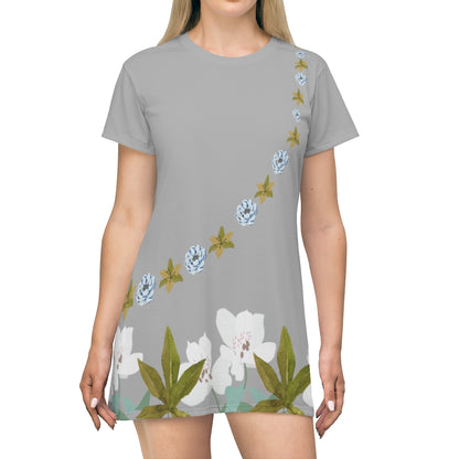 Summer Breeze T-Shirt Dress - Silver