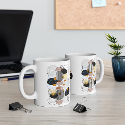 Circles, Bars, and Rocks 11oz Mug - White