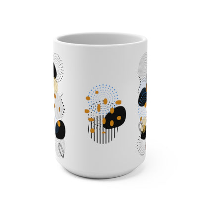 Circles Bars, and Rocks 15 oz Mug - White